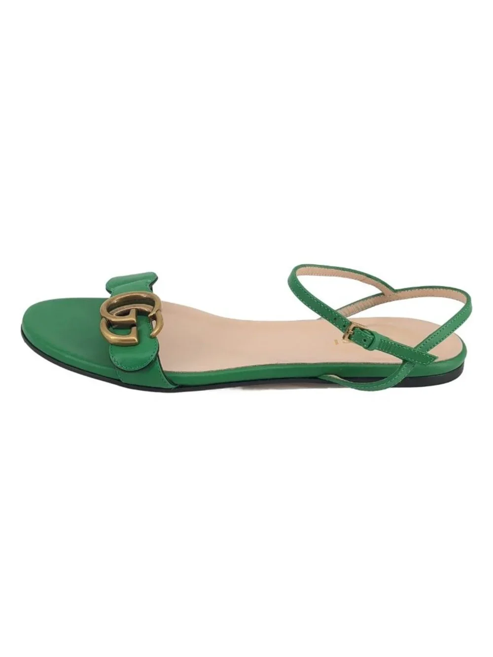 Gucci GG Marmont Flat Sandals Green